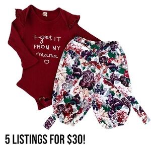 Baby girl matching outfit set 12 months